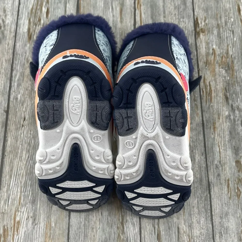 Toddler Bluey Winter Boot Shoes Faux Fur Trim Size 11